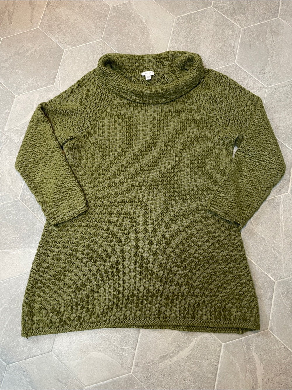 Pure Jill J. Jill Olive Green Cowl Neck Tunic Sweater – Size L – Relaxed Fit